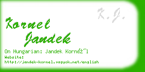 kornel jandek business card